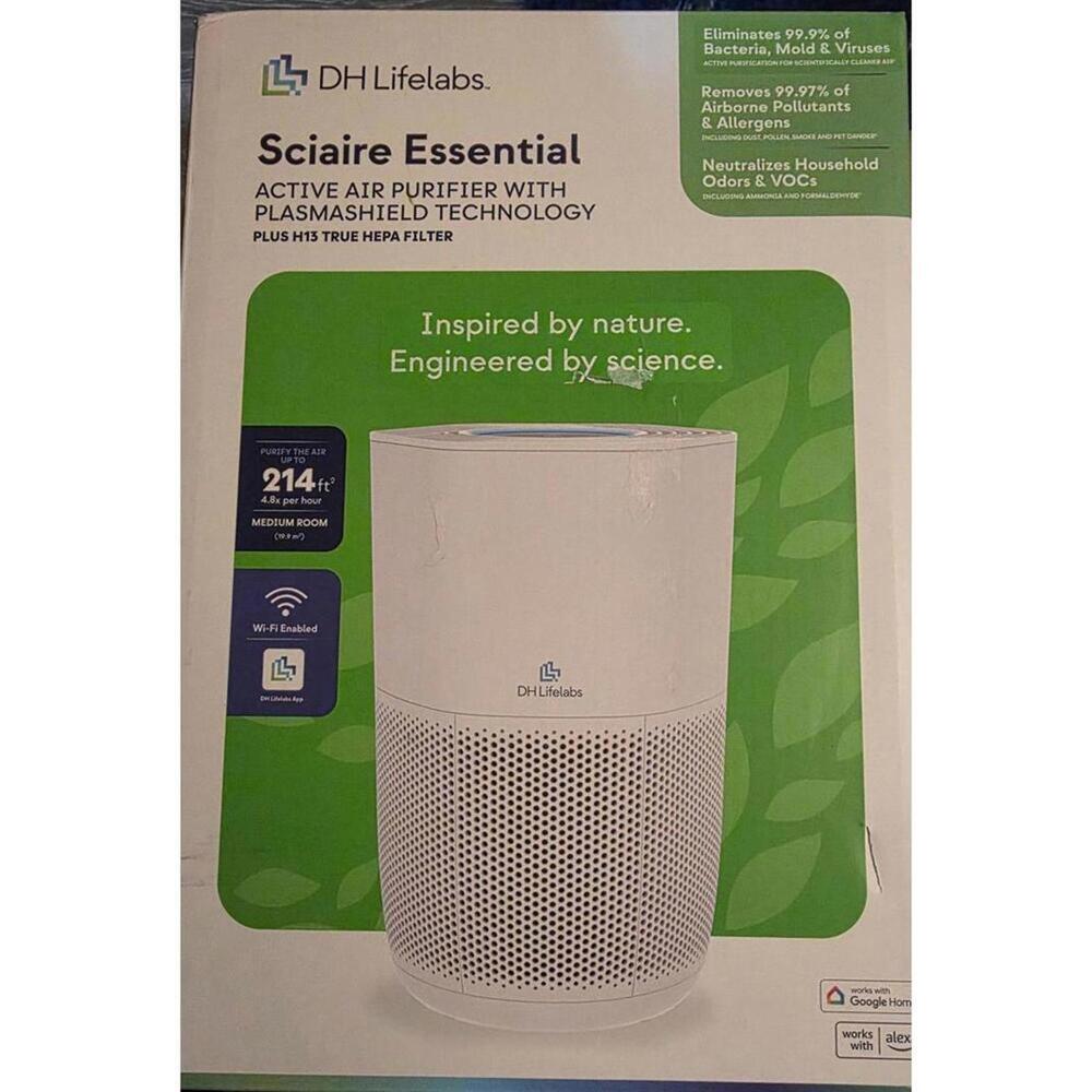 DH LIFELABS SCIAIRE ESSENTIALS ACTIVE AIR PURIFIER WITH PLASMASHIELD TECHNOLOGY